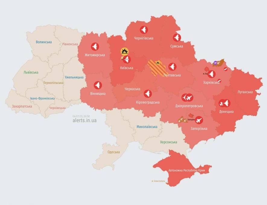 Гарячі точки ночі: карта прольоту «шахедів» над Києвом та Київщиною Гарячі точки ночі: карта прольоту «шахедів» над Києвом та Київщиною