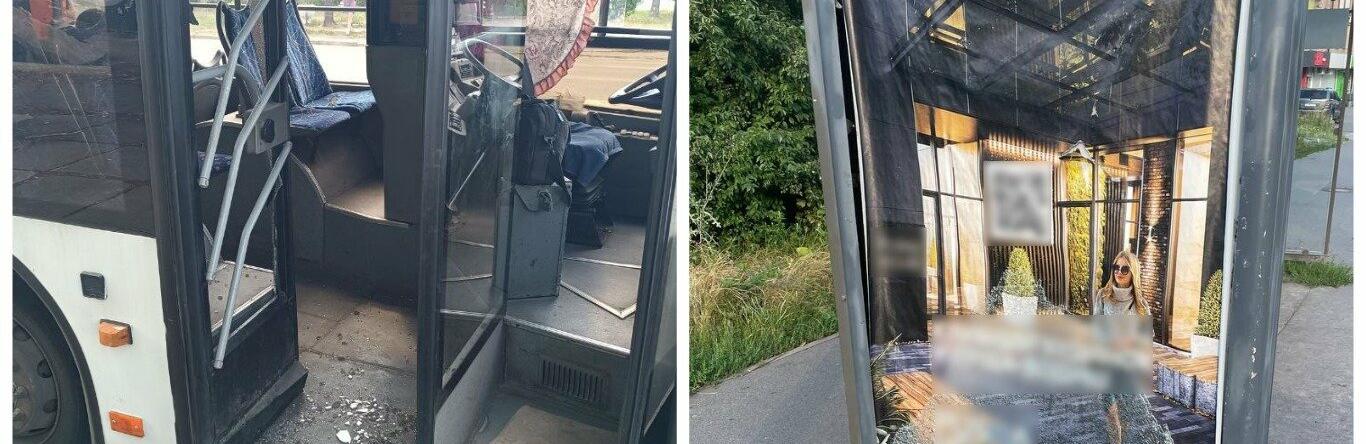 Розтрощили зупинку та пошкодили тролейбус: у Києві затримали порушників