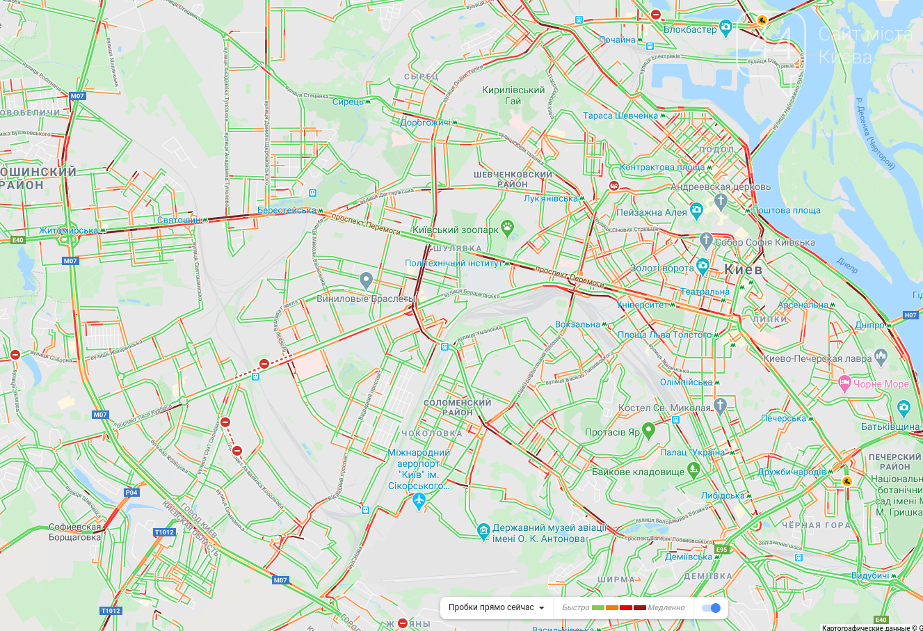 Киев левый берег карта