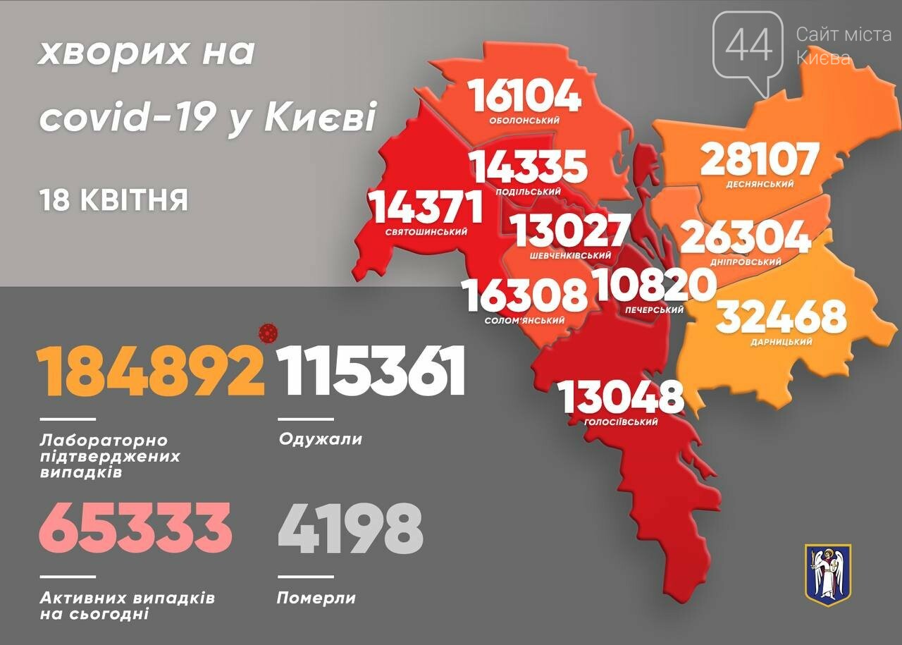 Статистика COVID-19 по районам на 18 апреля