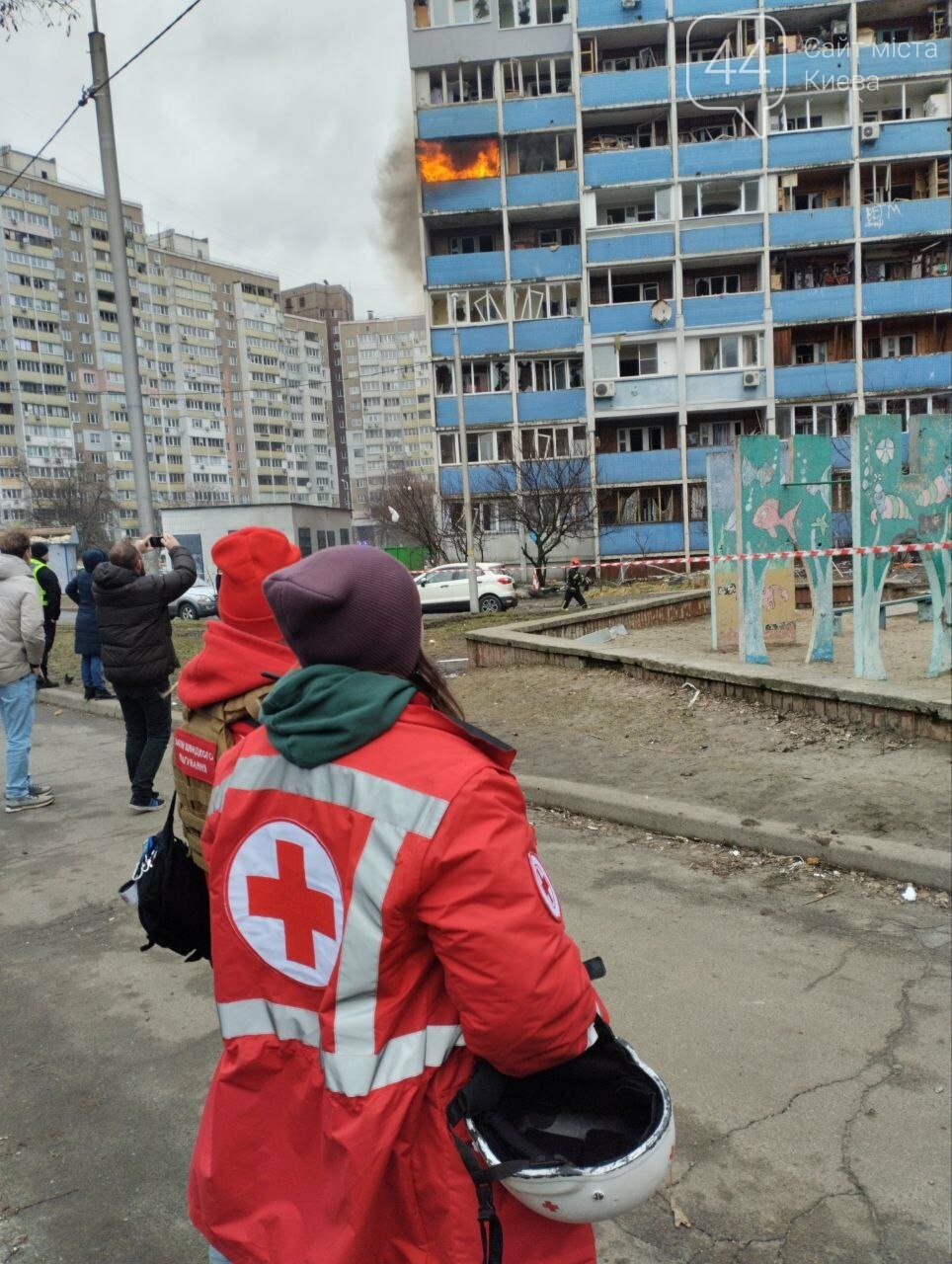 Ліквідація наслідків ворожої атаки в Голосіївському районі