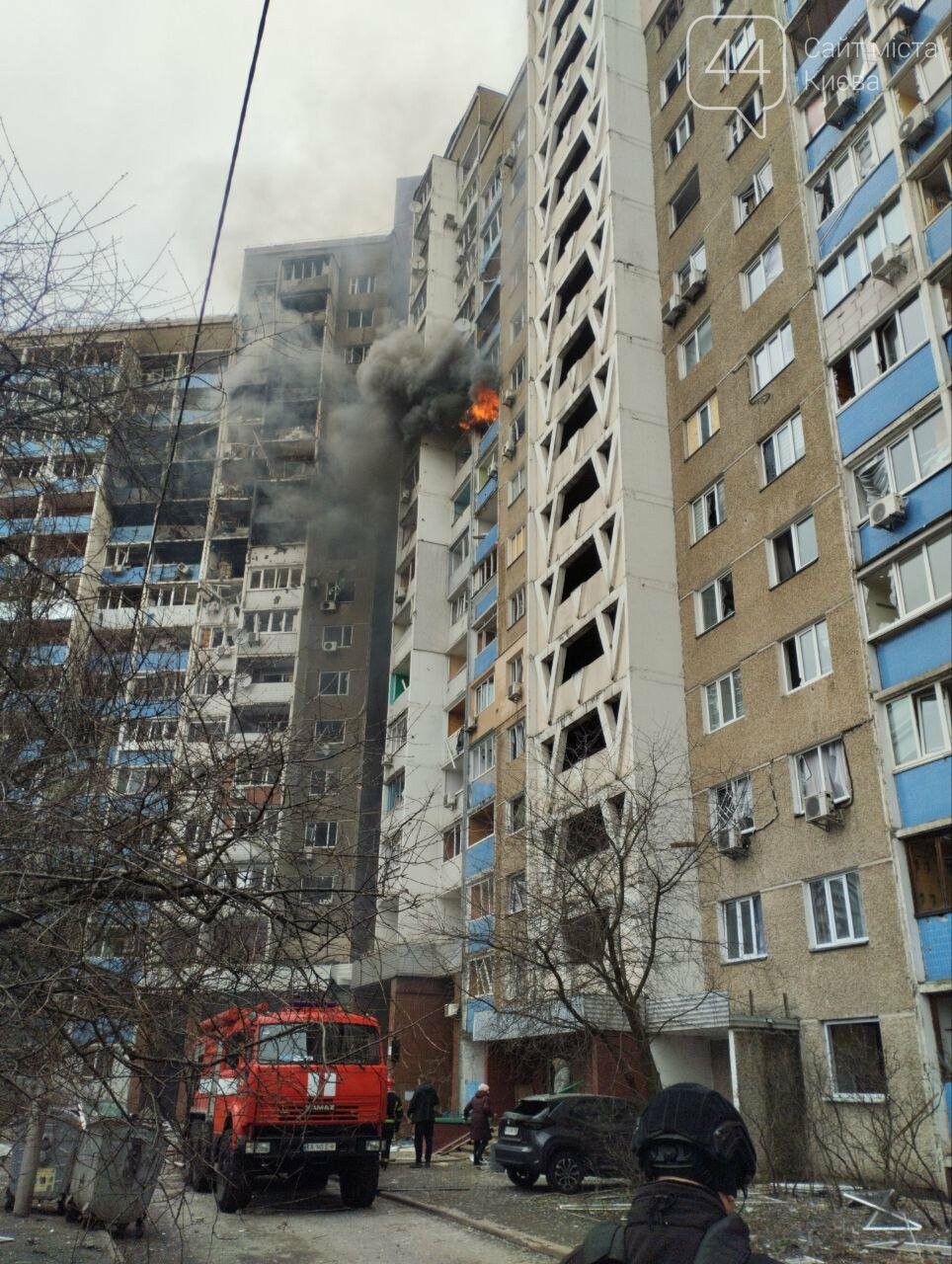 Ліквідація наслідків ворожої атаки в Голосіївському районі