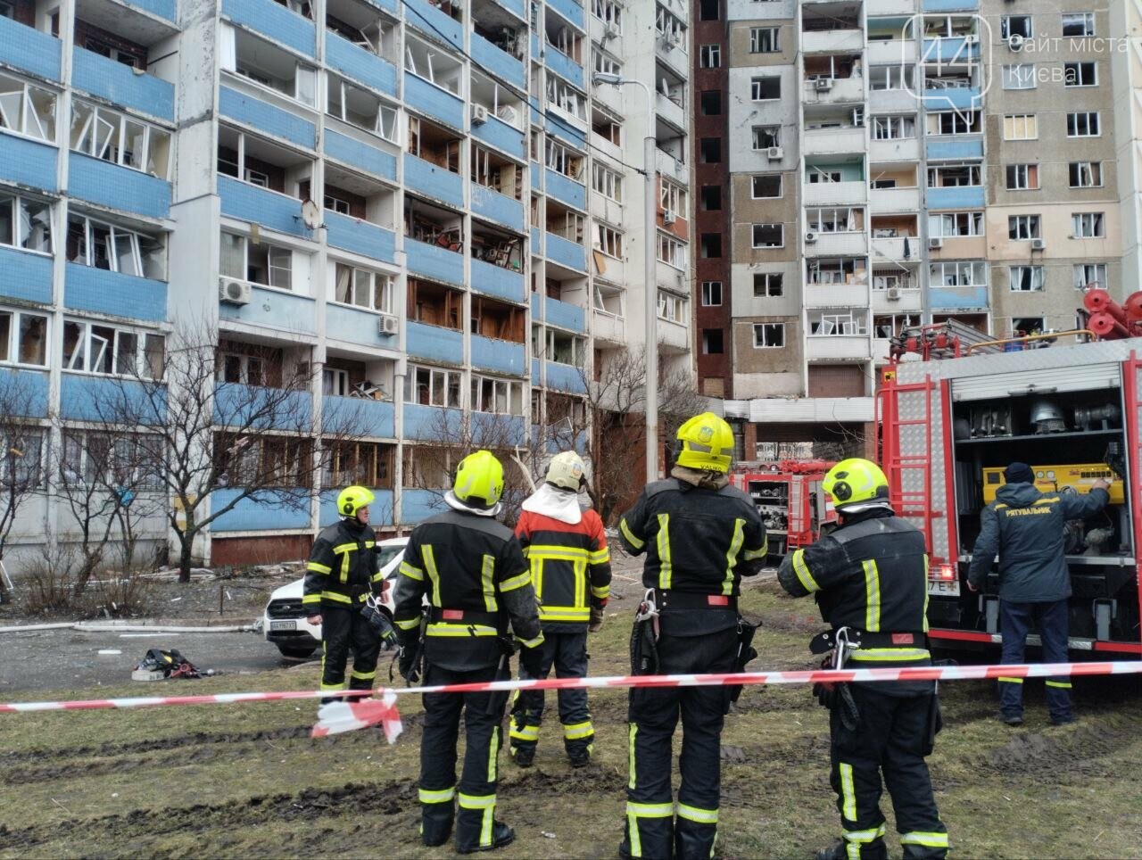 Ліквідація наслідків ворожої атаки в Голосіївському районі