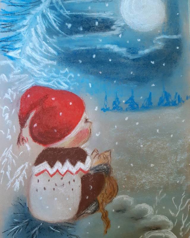 Рисунки На Новый Год Пастелью
