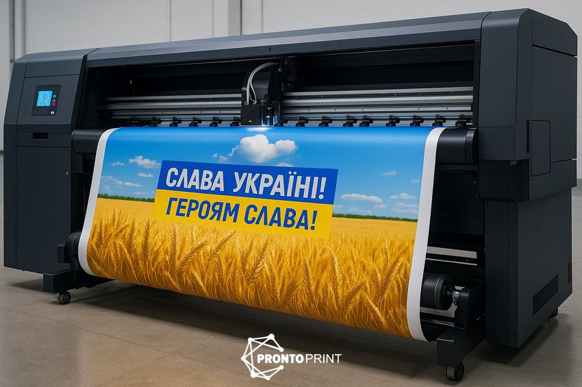 Широкоформатний друк банера з УФ-друком у Києві з люверсами для монтажу. Ідеальне рішення для зовнішньої реклами, фасадів, будівель і тимчасових конструкцій.