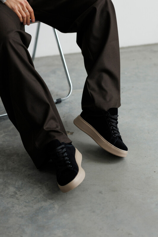 Кеди жіночі замшеві 594019 Чорні - Зображення 9