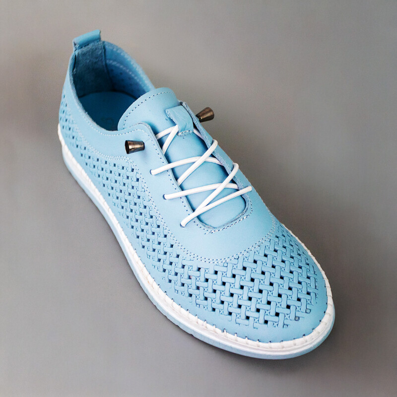 Кеди жіночі шкіряні перфорація 594311 Блакитні - Зображення 1