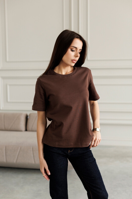 Футболка жіноча 595143 Коричнева - Зображення 1