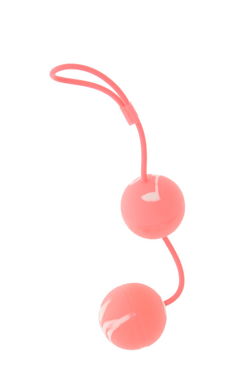 Вагінальні кульки рожеві на м'якому зчепленні Marbelized DUO BALLS