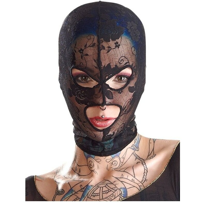 Мереживна маска на голову в отворами для очей і рота Bad Kitty «Mask Lace» - Зображення 1