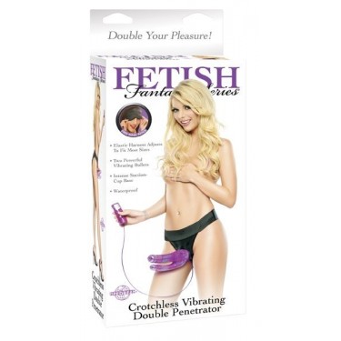 Страпон для подвійного проникнення з вібрацією Double Penetrator Fetish 19 см, діаметр-3,5 - Зображення 4
