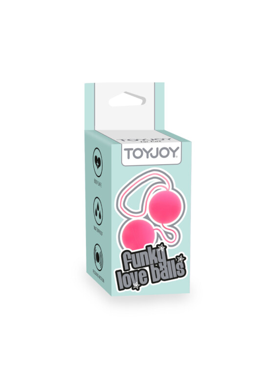 Вагінальні кульки зі зміщеним центром ваги TOY JOY на м'якій зчіпці, рожеві, 22 х 3.5 см - Зображення 1
