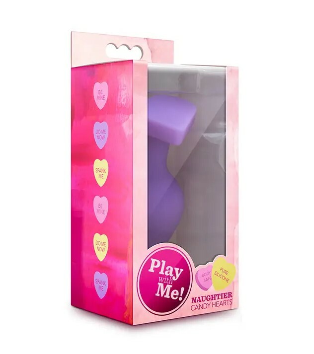Анальна пробка силіконова Candy Heart Fuck Me, фіолетова, 10.8 х 4.3 см - Изображение 1