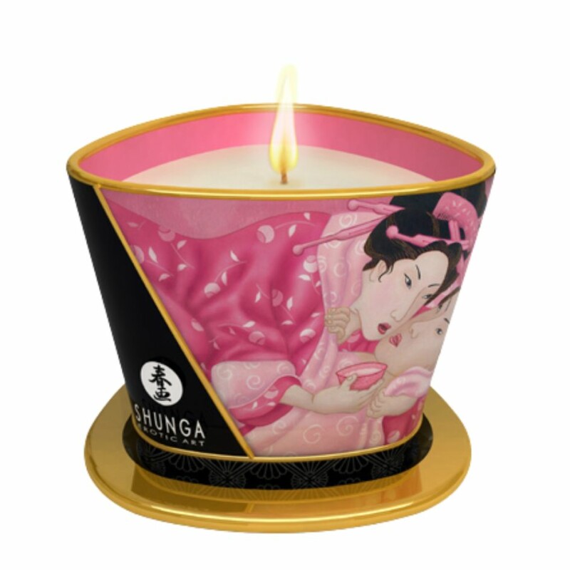Масажна свічка Shunga Massage Candle Rose Petals соєва, 170 мл