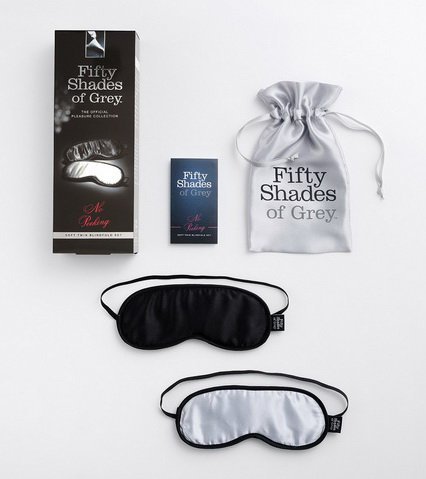 Набір пов'язок на очі Fifty Shades Of Grey шовкові, чорна та сіра, 2 шт - Зображення 1