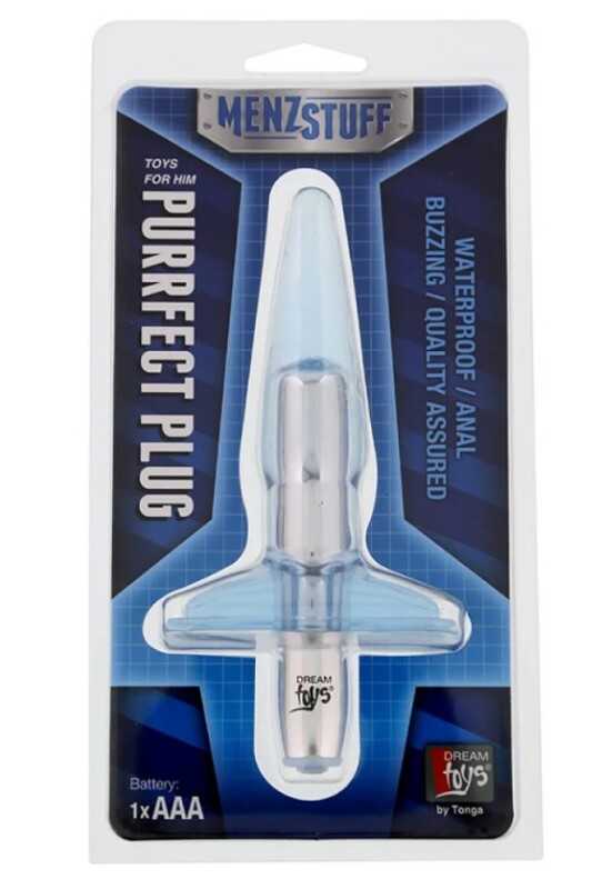 Пробка анальна з вібрацією Menz Stuff Plug, прозора, 9.5 х 2.5 см - Изображение 1