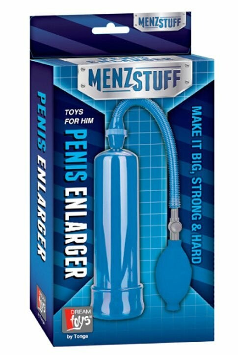 Вакуумна помпа з грушею Dream Toys MenzStuff для члена, блакитна, 22 х 6.7 см - Зображення 1