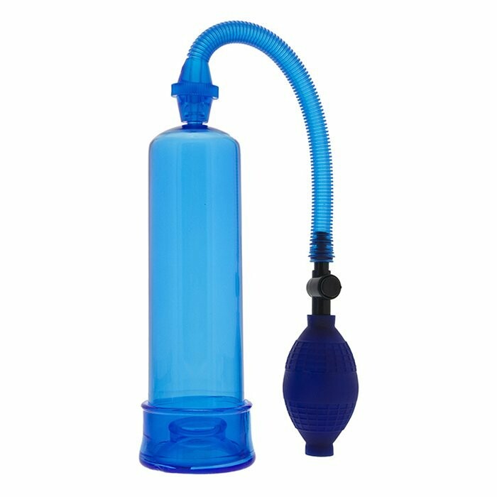 Вакуумна помпа з грушею Dream Toys MenzStuff для члена, блакитна, 22 х 6.7 см