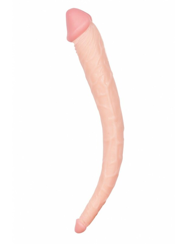 Фалоімітатор подвійний Dream Toys BigStuff, бежевий, 38.1 х 4.6 та 2.2 см