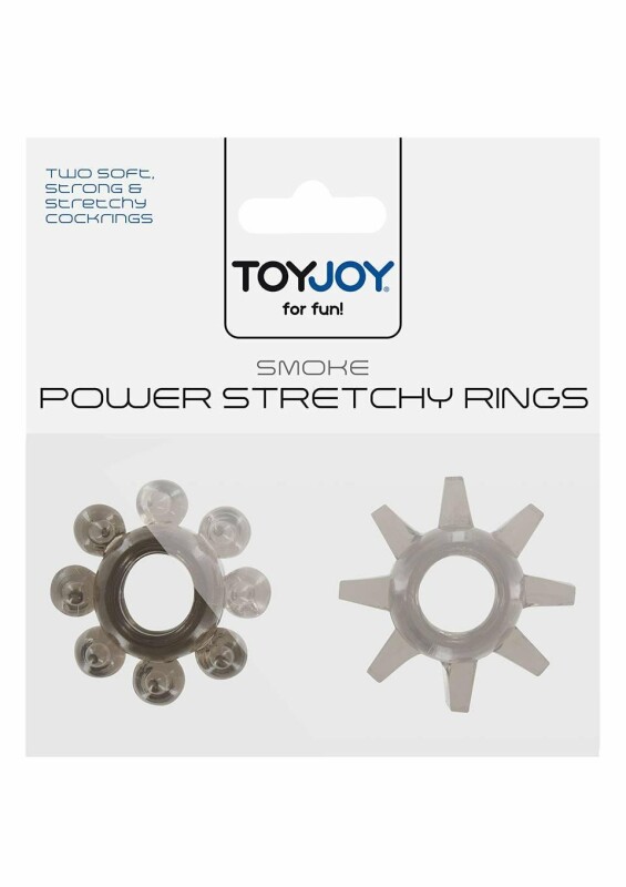 Ерекційне кільце чорне Power Stretchy Rings Black 2шт - Зображення 1