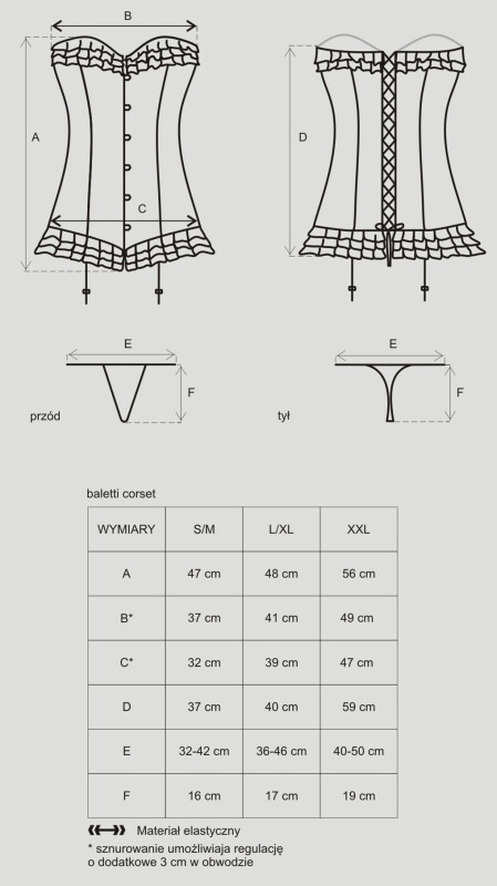 Еротичний комплект ажурний, зі шнурівкою corset S / M - Зображення 8
