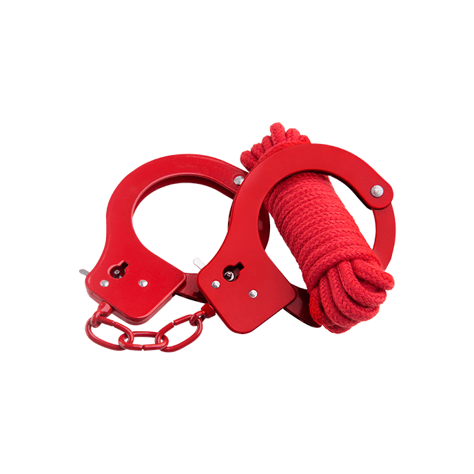 Набір наручники і бандаж BONDX Metal Cuffs червоний - Зображення 2