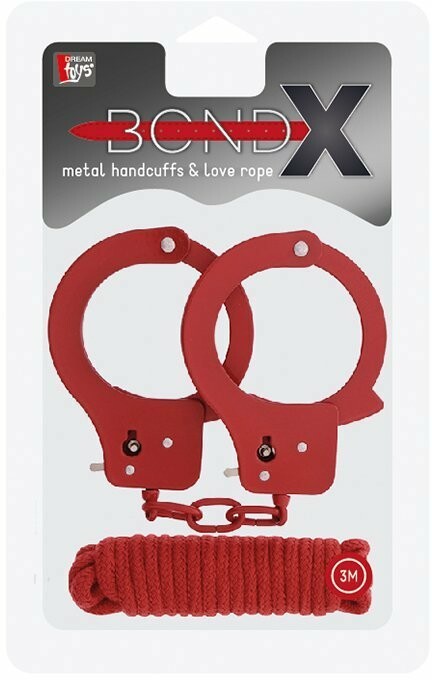 Набір наручники і бандаж BONDX Metal Cuffs червоний - Зображення 3