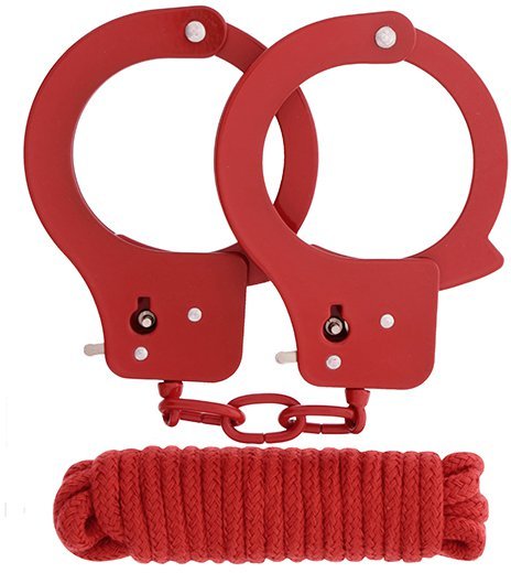 Набір наручники і бандаж BONDX Metal Cuffs червоний