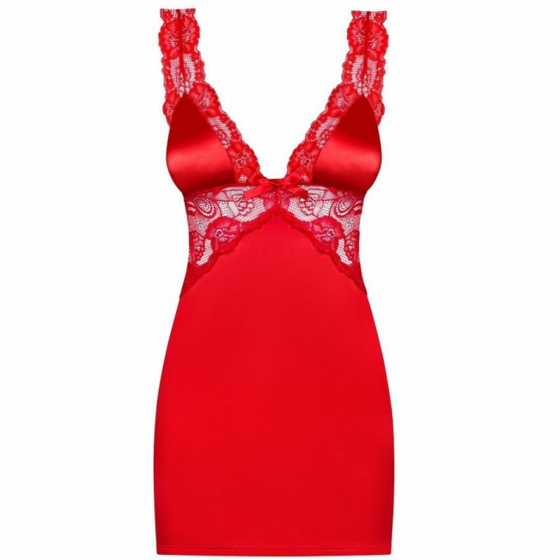 Сексуальна червона сорочка з мереживом L / XL - Зображення 6