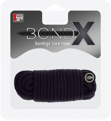 Мотузка для бондажа BondX бавовняна, 10 м, чорна