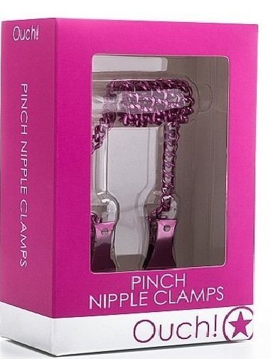 Затискачі на соски рожеві OUTCH Pinch Nipple Clamps NO TABOO - Зображення 1