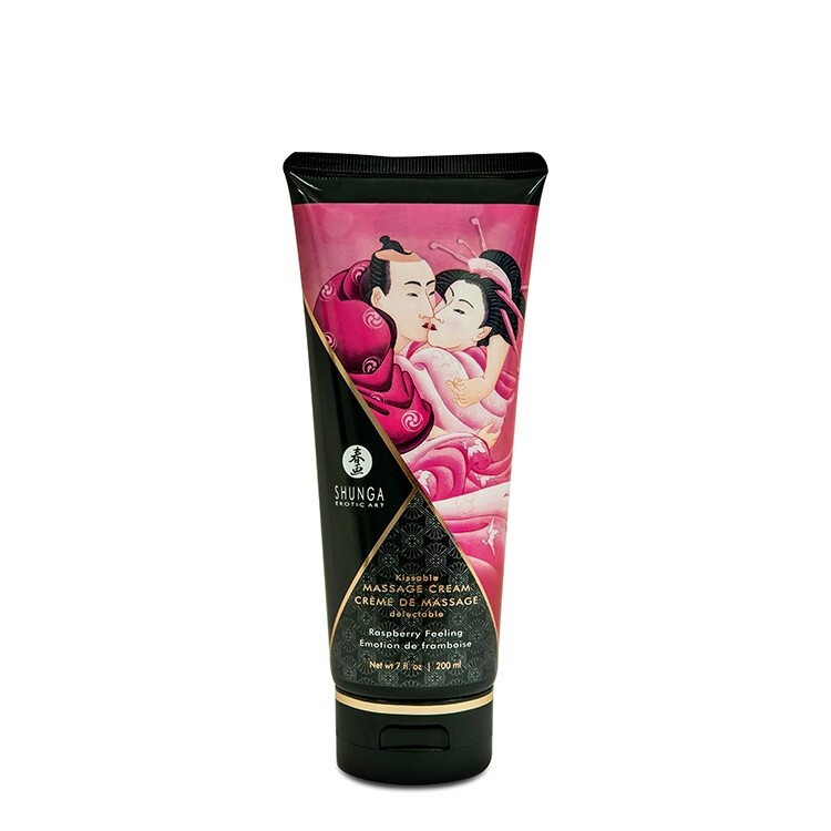 Їстівний масажний крем Shunga Kissable зі смаком малини, 200 мл - Зображення 1