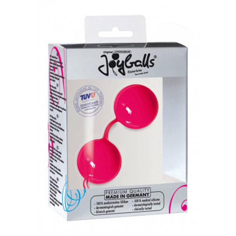 Вагінальні кульки на м'якому зчіплені JoyBalls зі зміщеним центром ваги, рожеві, 16 х 4 см - Зображення 1