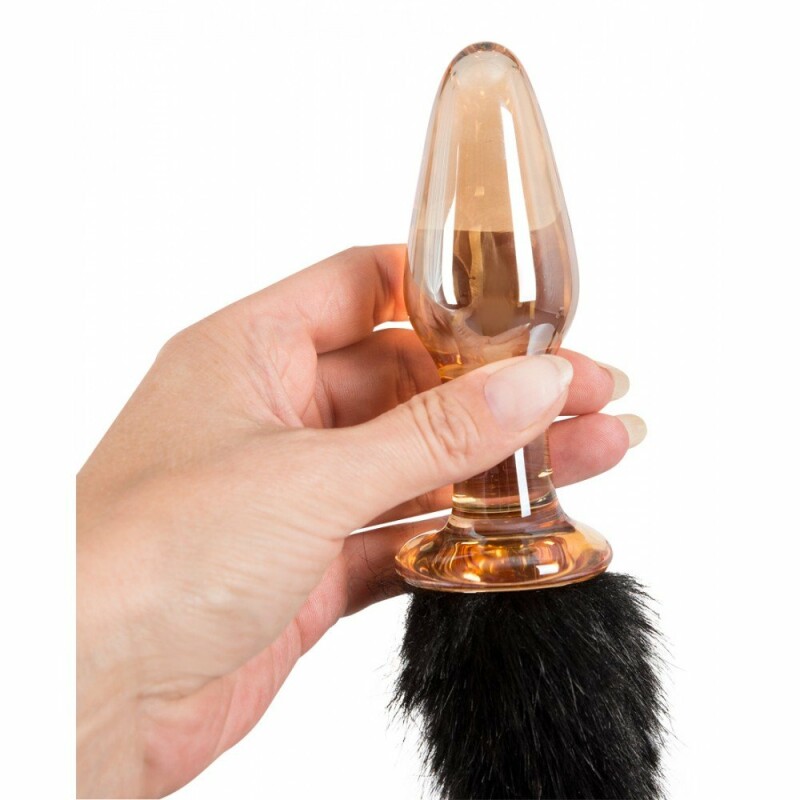 Анальна пробка з хвостом Glass Plug With Tail - Зображення 4