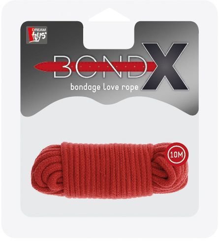 Мотузка для бондажа BondX бавовняна, 10 м, червона - Изображение 1