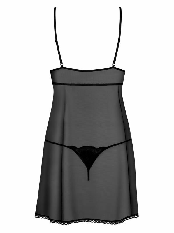 Еротичний чорний пеньюар з мереживом S / M - Зображення 9