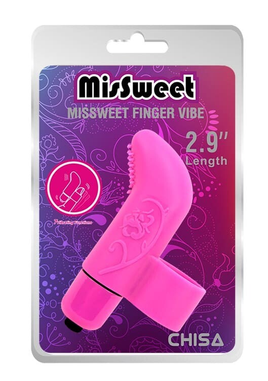 Вібратор на палець Chisa MisSweet Finger Vibe рельєфний, рожевий, 7.4 х 4.1 см - Изображение 1