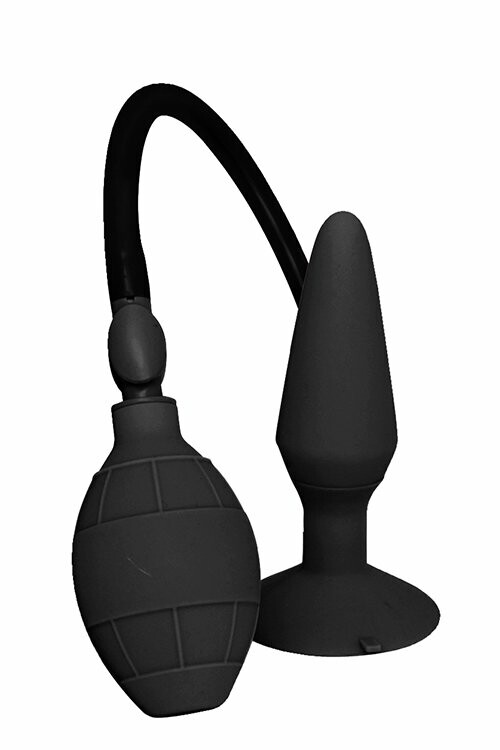 Анальна пробка Dream Toys MenzStuff з накачкою грушею, чорна, 12.5 х 5 см