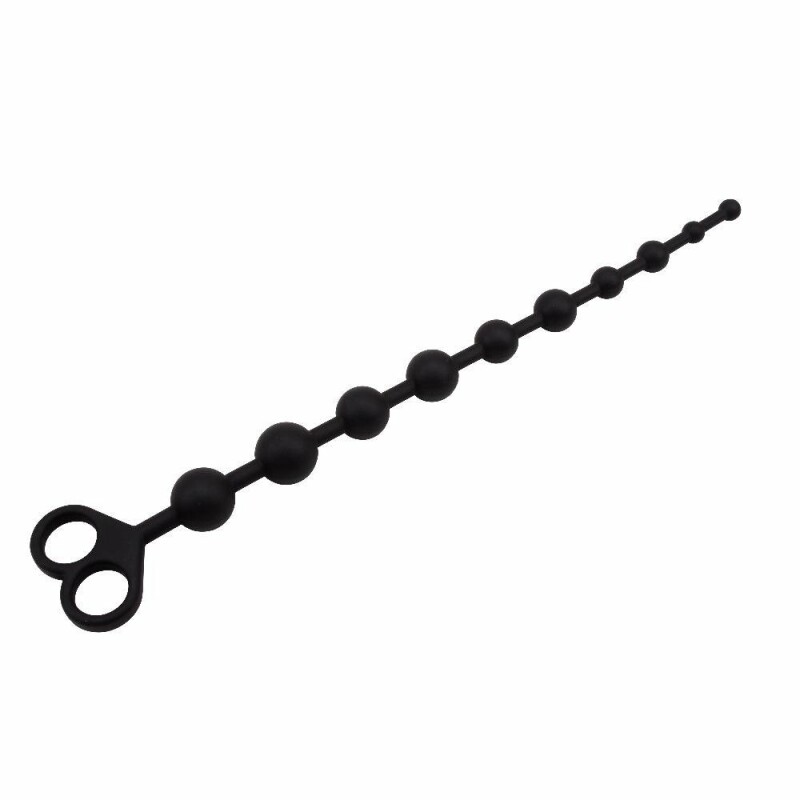 Анальне намисто Chisa Black Mont, силікон, чорні, 30 см х 2.5 см - Изображение 2