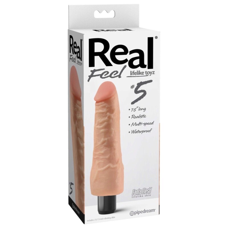 Вібратор з кібершкіри Pipedream Real Feel багатошвидкісний, бежевий, 19 х 3.5 см - Зображення 3