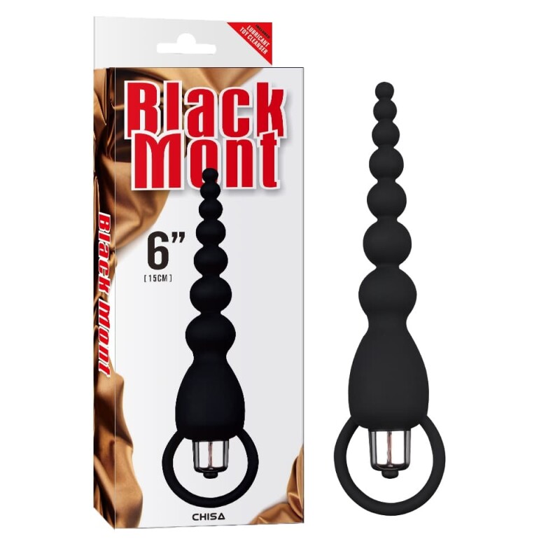 Анальна ялинка Chisa Black Mont, з вібрацією, чорна, 19.5 х 2.5 см