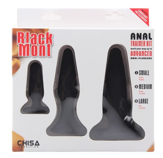 Набір анальних пробок Chisa Anal Traimer Kit, силікон, 3 шт, чорний - Изображение 8
