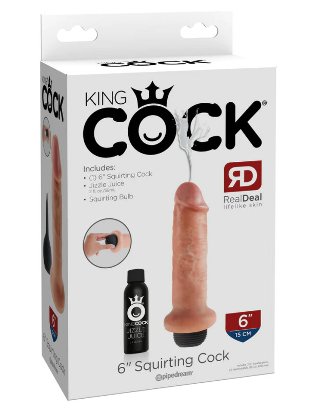 Фалоімітатор реалістичний, з сім'явипорскуванням Pipedream King Cock бежевий, 17.8 х 4.6 см