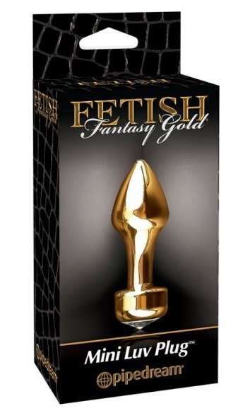 Анальна біжутерія, М, золота пробка від Fetish, 3 см х 8.3 см - Зображення 1