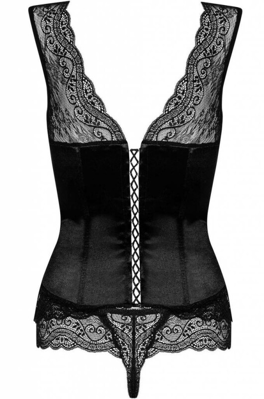 Еротичний корсет з мереживом і атласом Miamor, S / M - Зображення 7