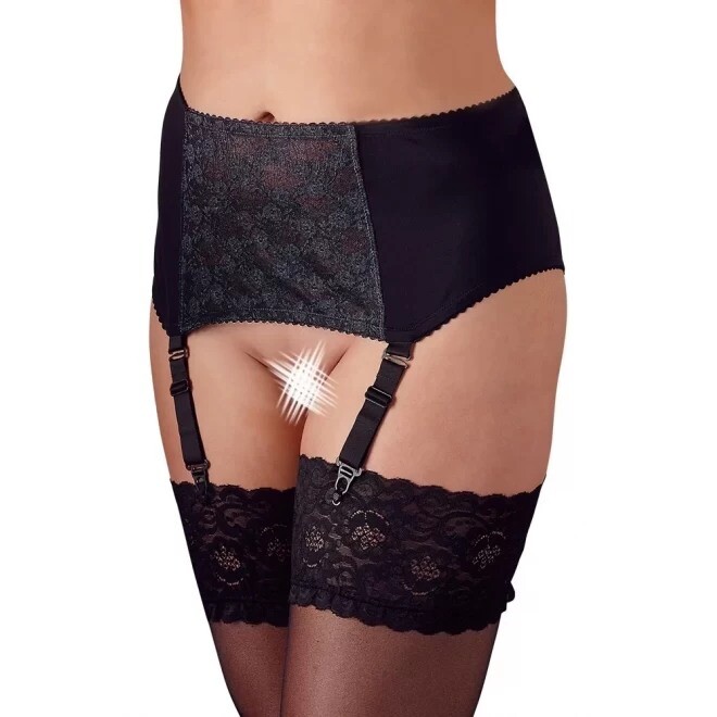 Пояс для панчіх Cottelli Collection Jarretelgordel, чорний, XXL - Изображение 2