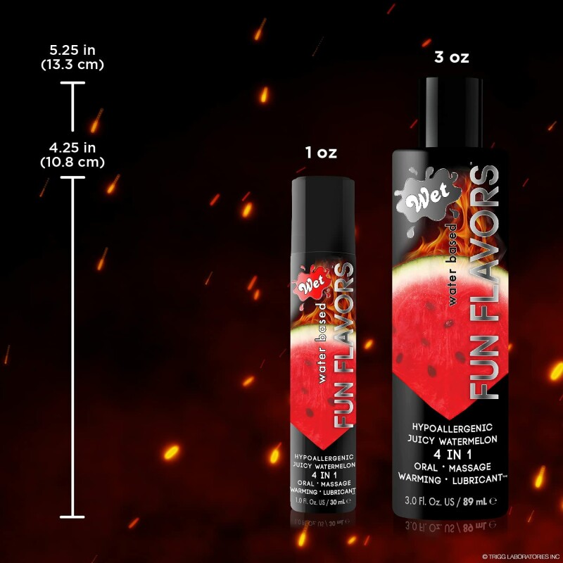 Лубрикант 4 в 1 з ефектом розігріву, 30 мл, Wet Warming Juicy Watermelon зі смаком кавуна