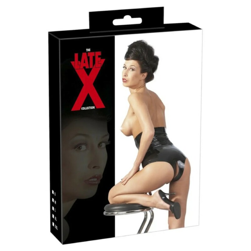 Трусики LateX з вирізом і високою талією, чорні, в розмірі L - Зображення 1