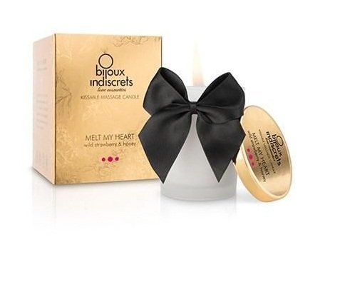 Масажна свічка для поцілунків Bijoux Indiscrets Melt my heart, з ароматом суниці та меду, 70 г - Зображення 2