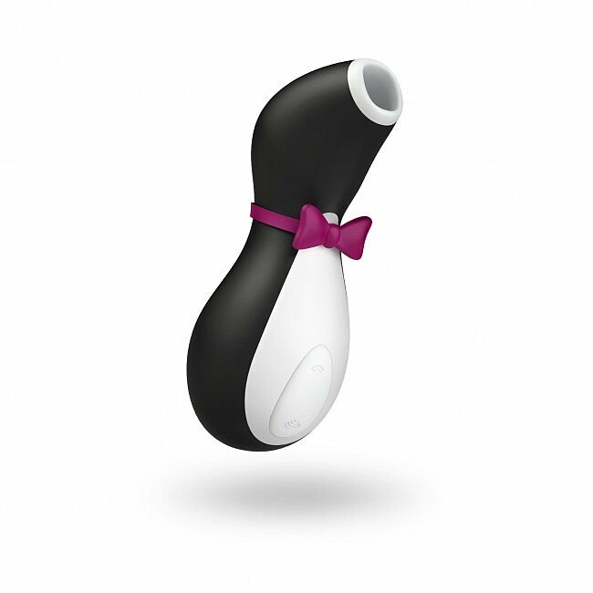 Вакуумний стимулятор клітора Satisfyer Penguin у вигляді пінгвіна, чорно-білий, 10.8 х 5.8 см